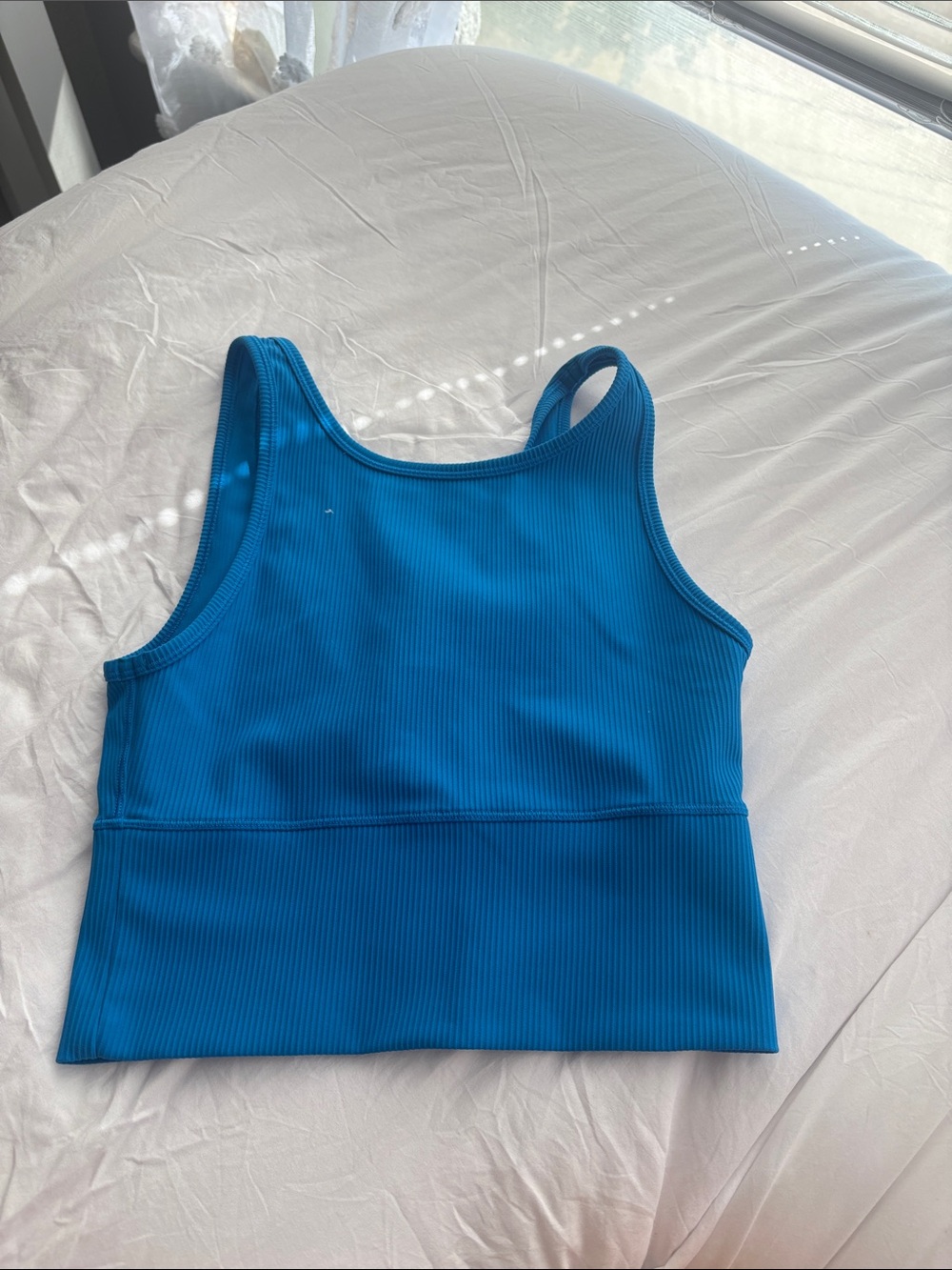 lululemon athletica Vibrant Blue Ribbed Crop Tank